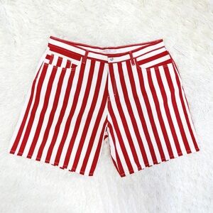 Lisa Says Gah Red Striped Shiloh Pomodoro Shorts
